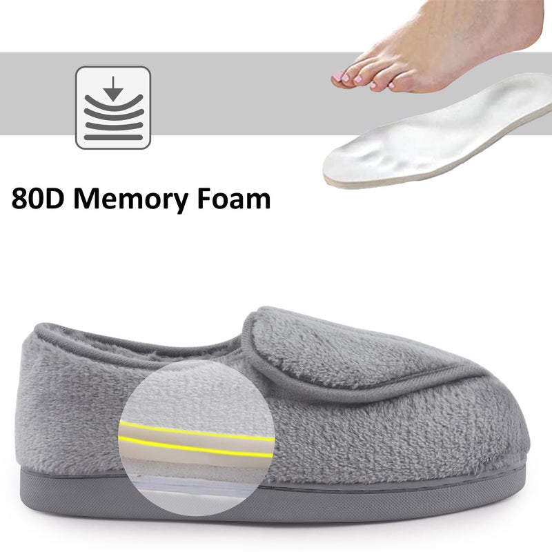 Git-up Women Soft wide Slippers Memory Foam Closed Toed Diabetic Arthritis Edema House Slippers - Image 4